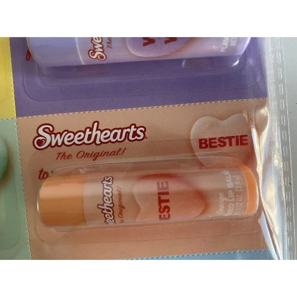 8 Pack SWEETHEARTS Flavored Lip Balm Set Banana Strawberry Grape‎ Blueberry NEW